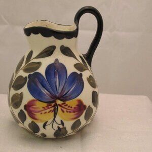Erphila Art Pottery Creamer Small Pitcher Floral Czech Slovakia Vintage‎